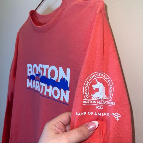 Adidas Boston Marathon 2024 Long Sleeve Tee Red | Medium - Picture 5 of 9